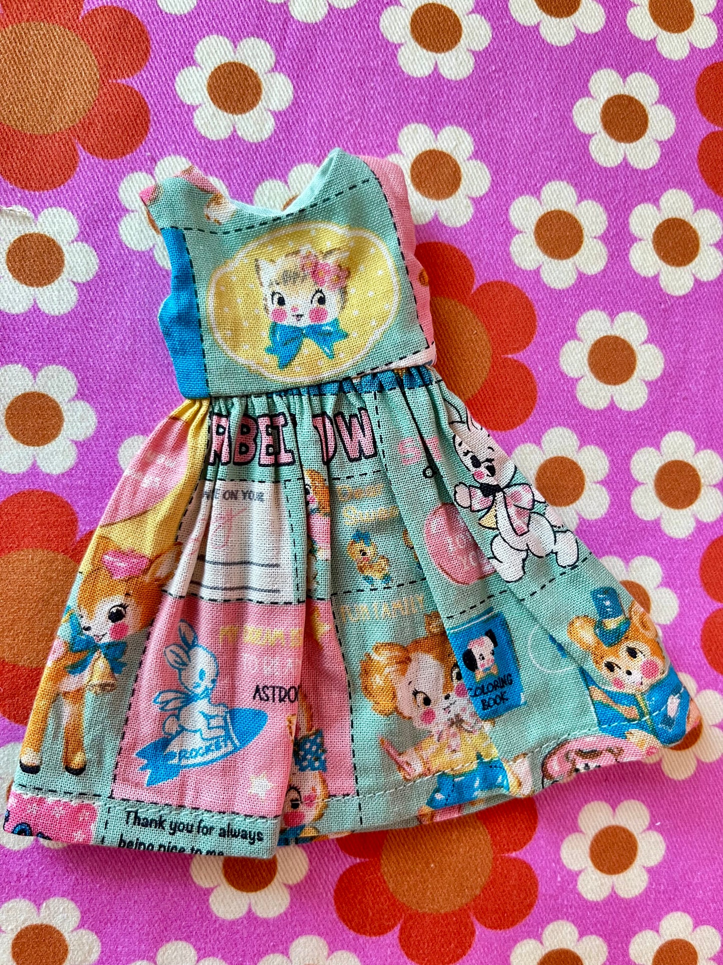 White Cat Summer Simple Sleeveless Dress for Blythe