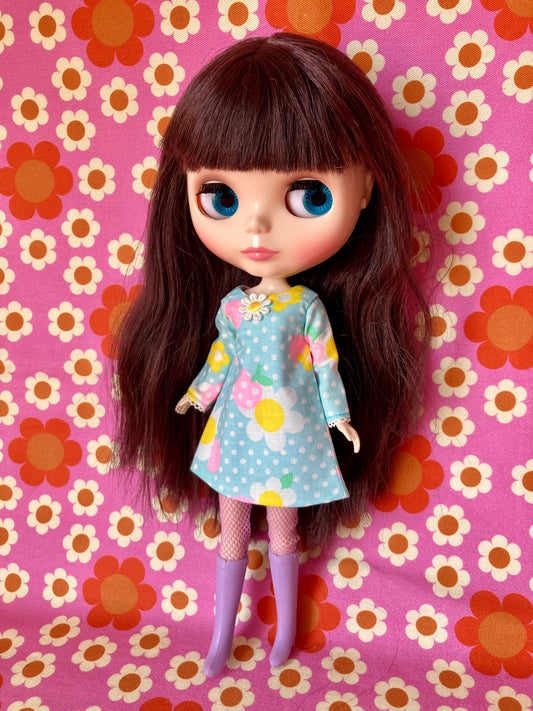 Neon Daisy Mod Shift dress with sleeves