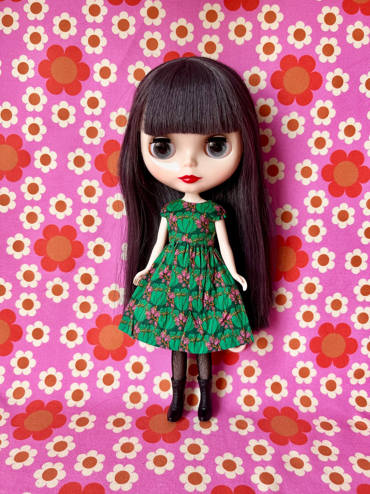 Liberty Cap Sleeve Dress for Blythe Doll