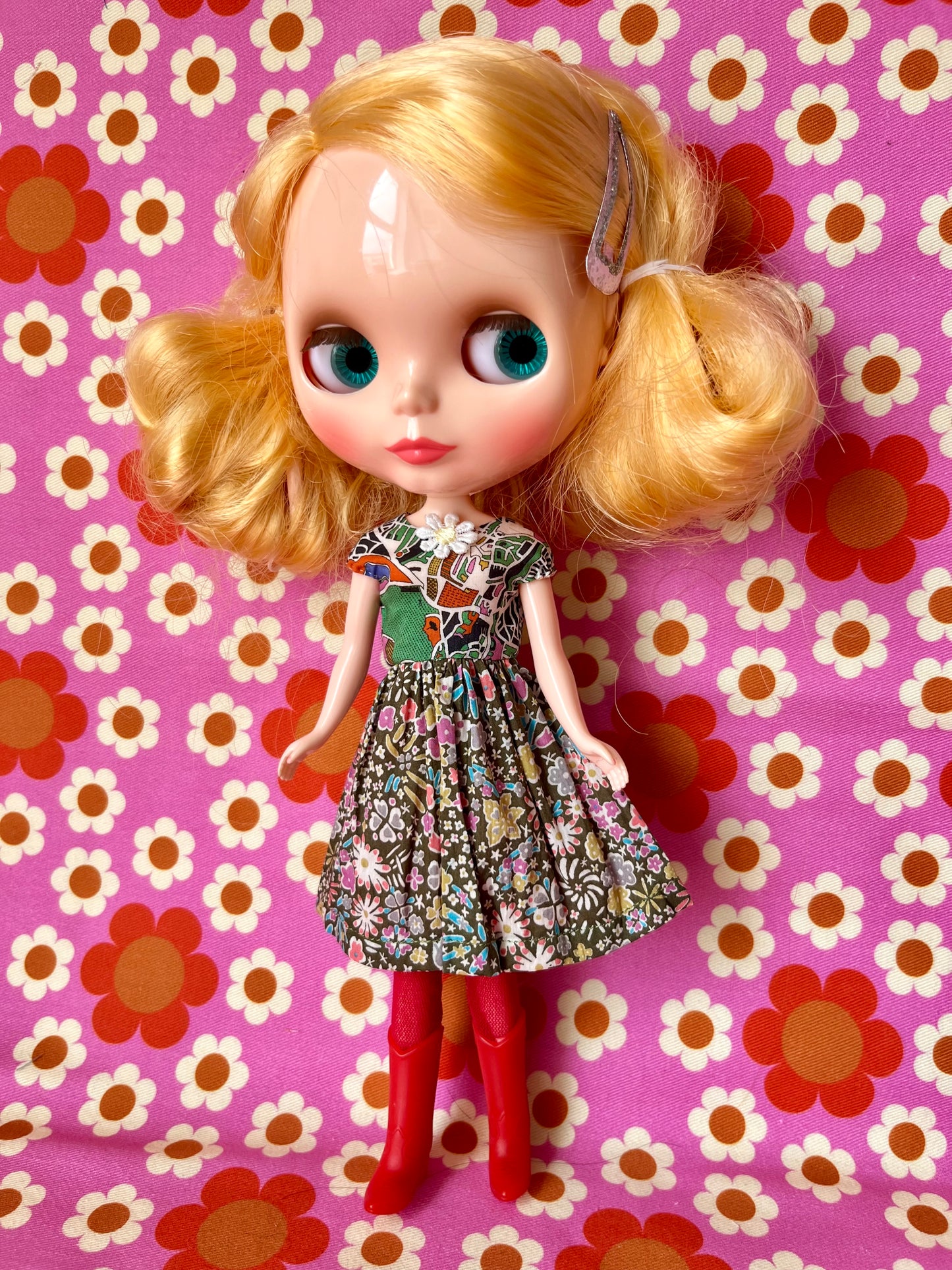 Liberty Cap Sleeve Dress for Blythe Doll