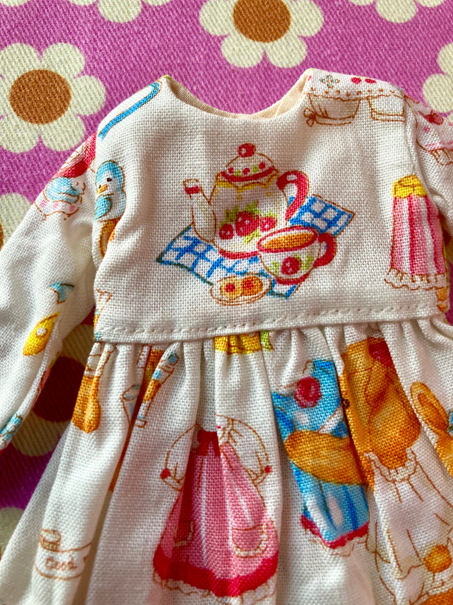 Cream Teddy Dress for Blythe Doll