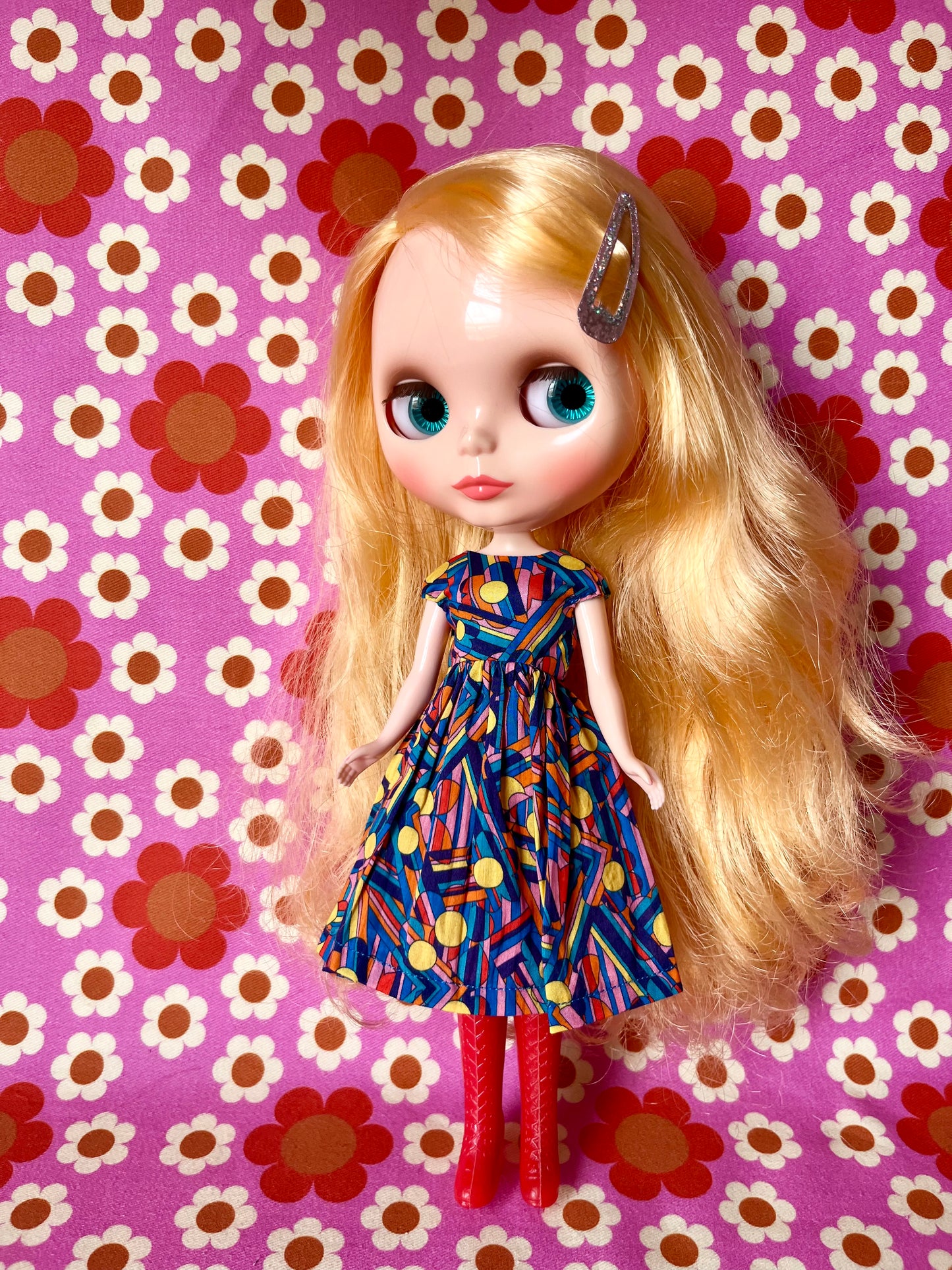 Liberty Cap Sleeve Dress for Blythe Doll