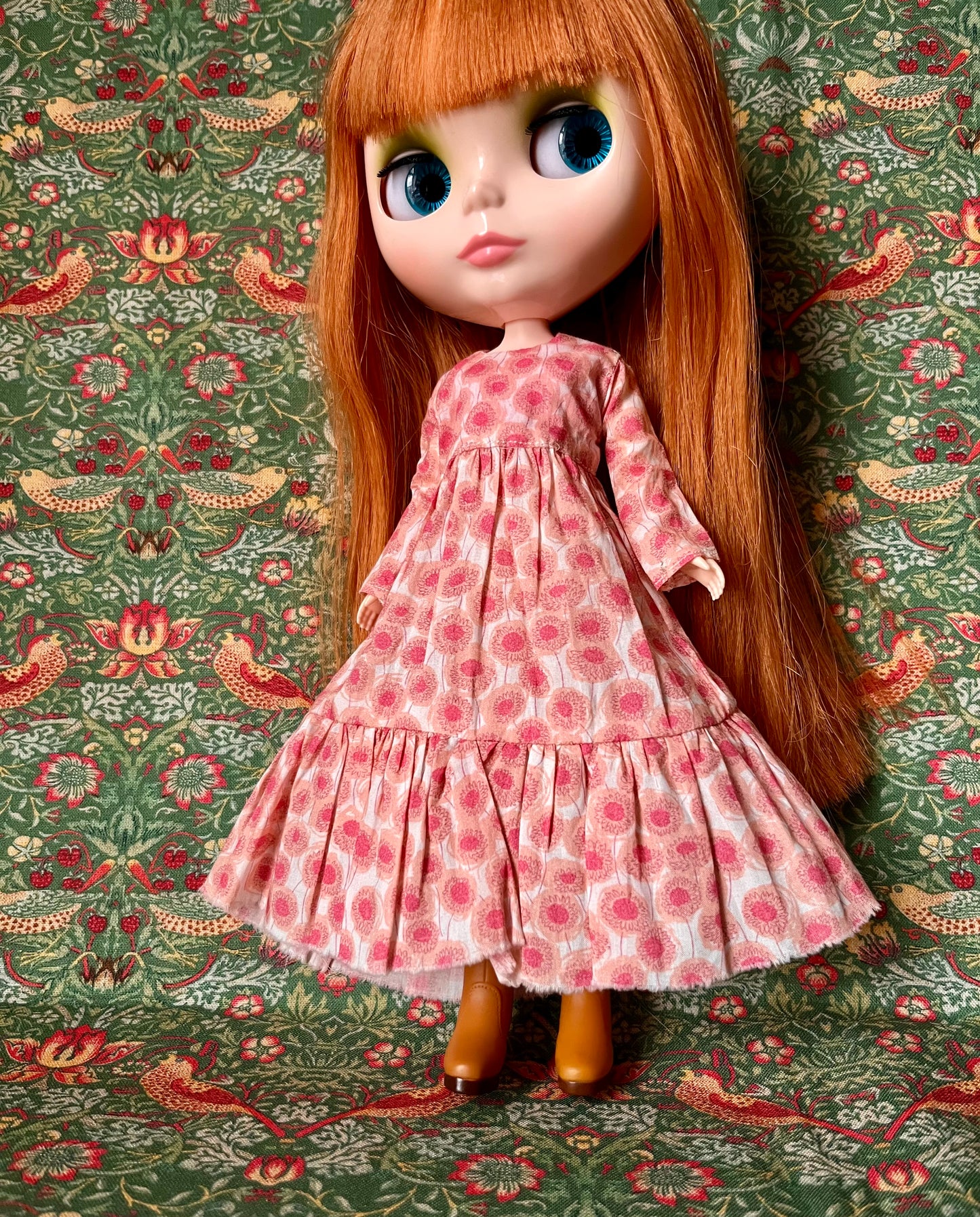 Liberty Long Tirered Hem Dress for Blythe Doll