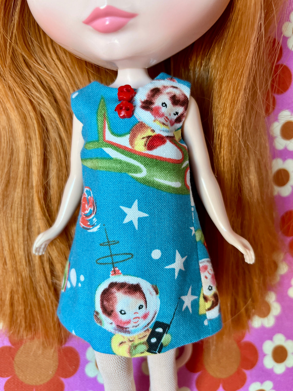 Rocket Rascals Print Mod Cilla Shift dress
