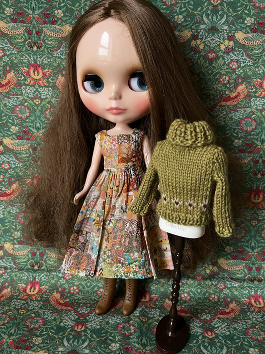 Liberty Dress & Daisy Sweater Set for Blythe Doll