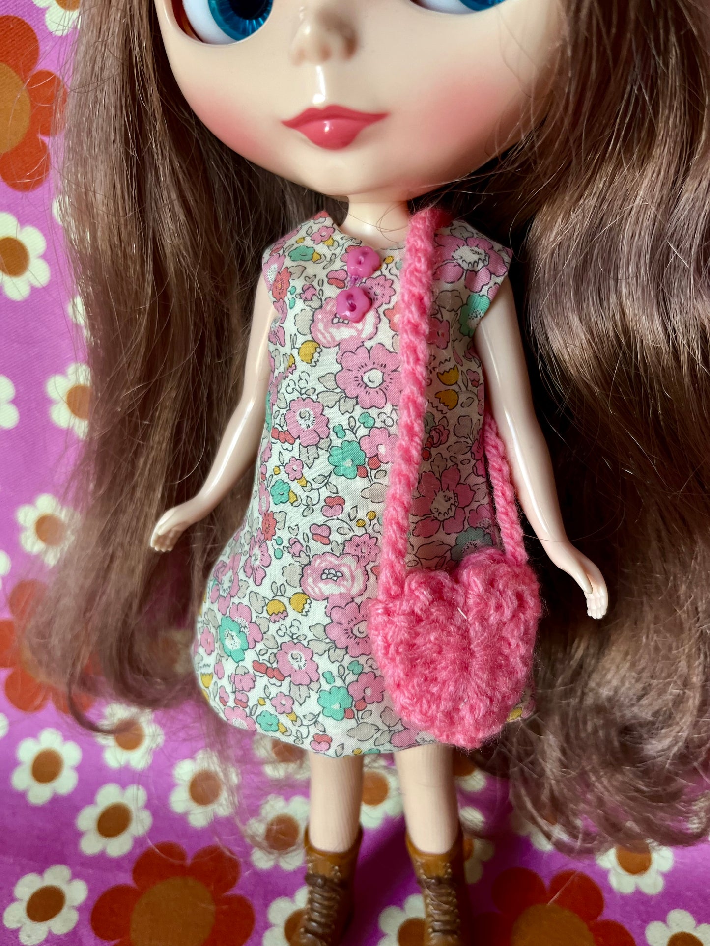 Valentine Pink Liberty Betsy Ann Sleeveless Shift dress & Bag