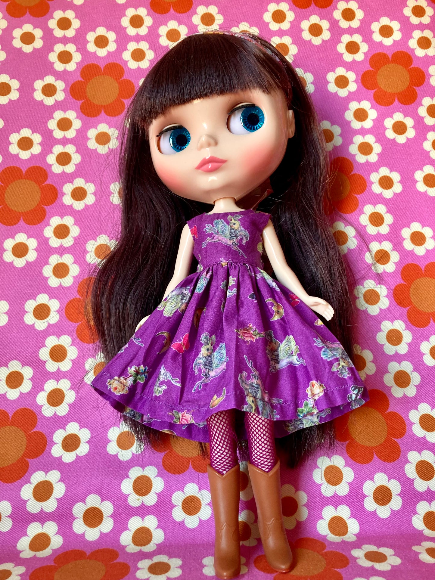 Joli Fleur Purple Flying Bunny Dress for Blythe Doll