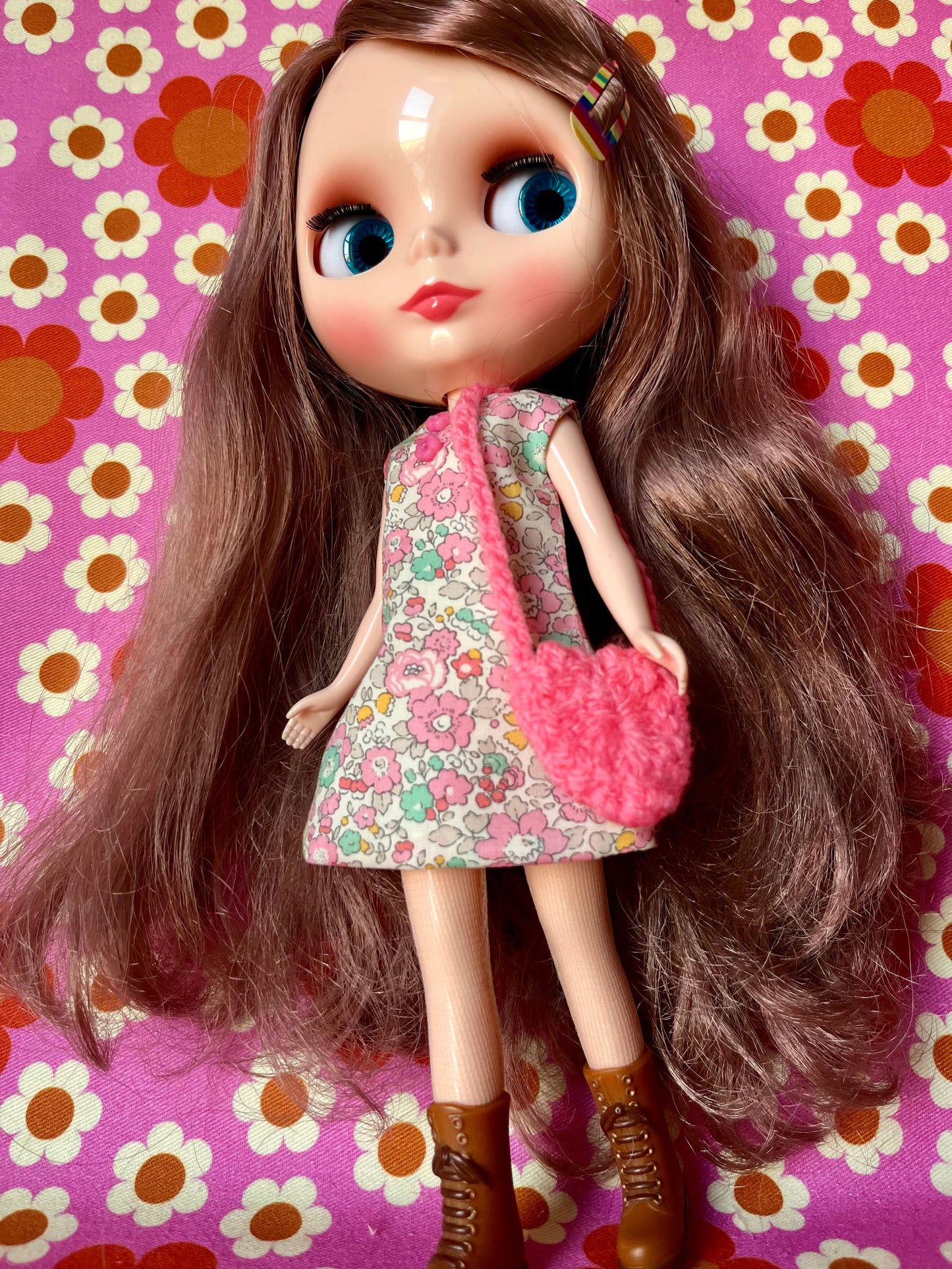 Valentine Pink Liberty Betsy Ann Sleeveless Shift dress & Bag