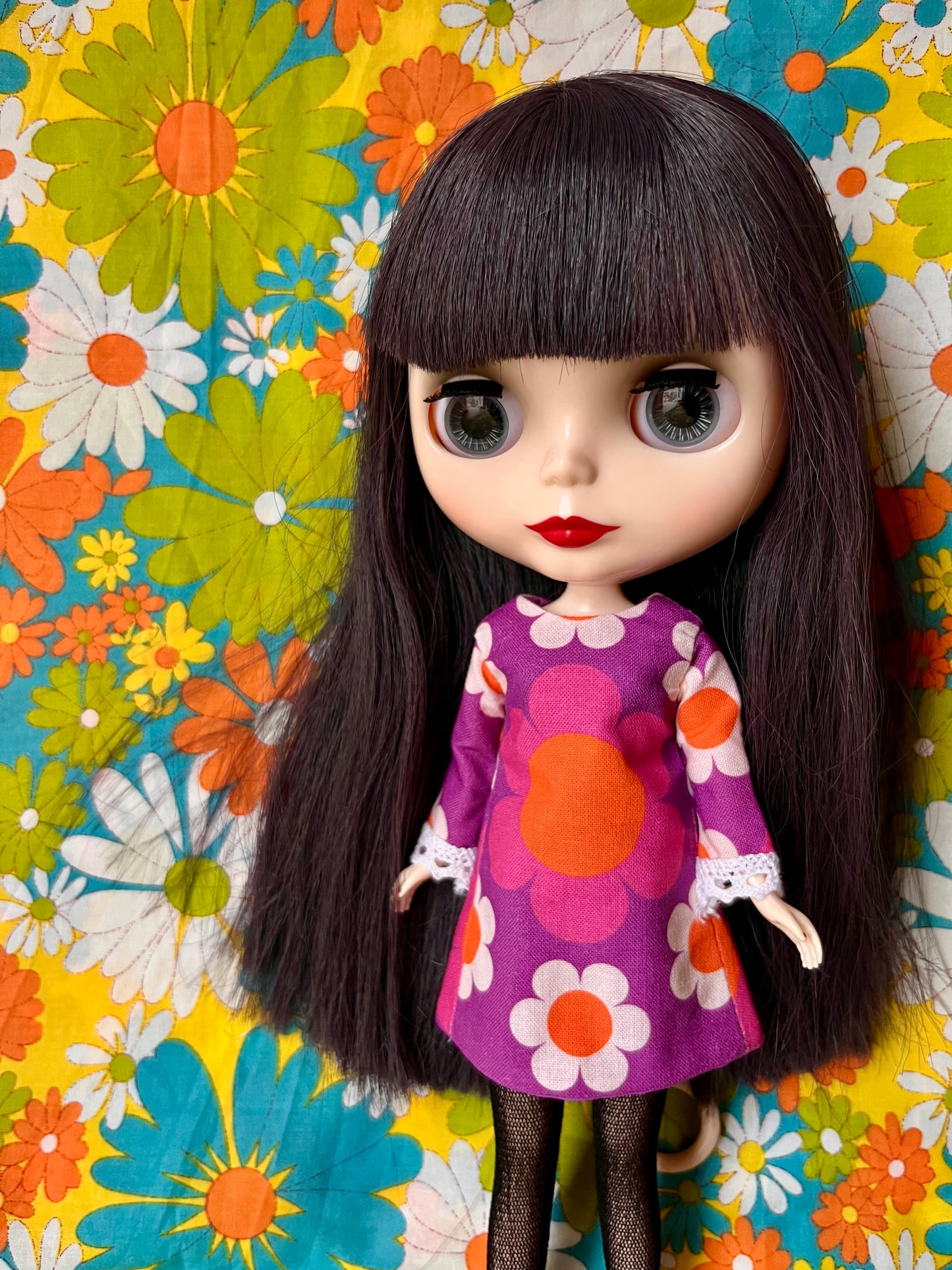 Alice Apple Mod Shift dress with sleeves OOAK