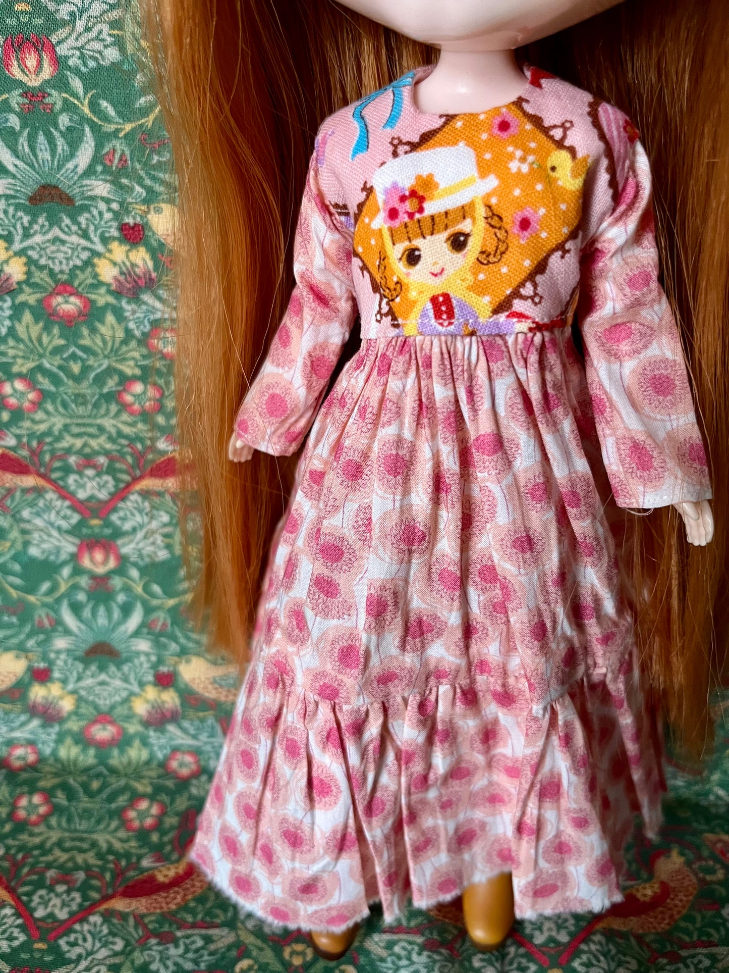 Liberty Long Tirered Hem Dress for Blythe Doll