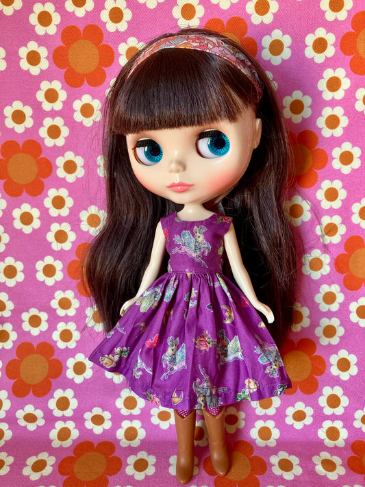 Joli Fleur Purple Flying Bunny Dress for Blythe Doll