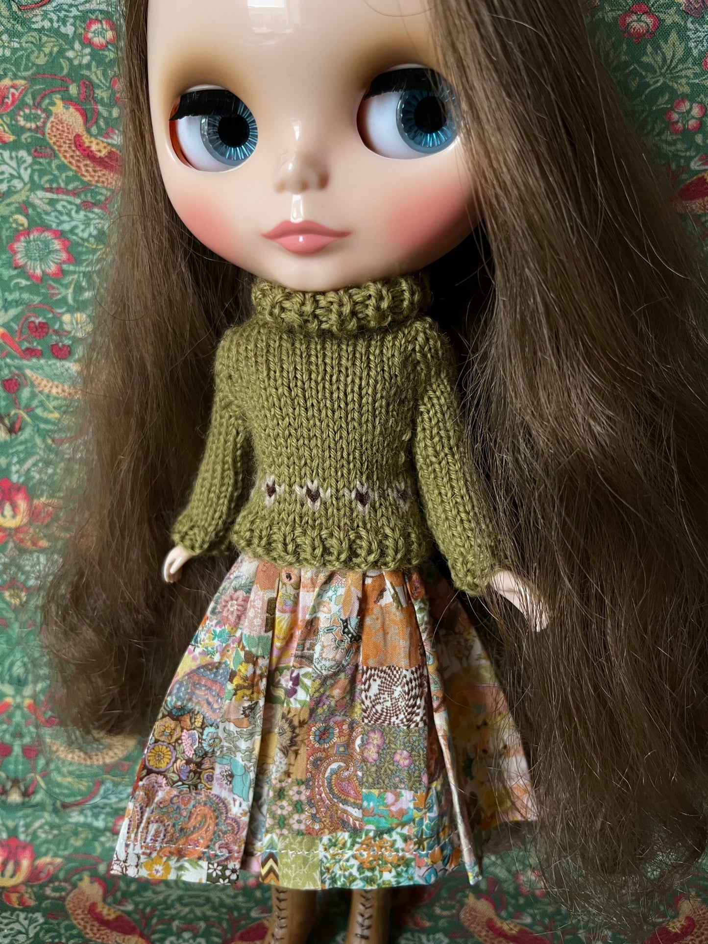 Liberty Dress & Daisy Sweater Set for Blythe Doll