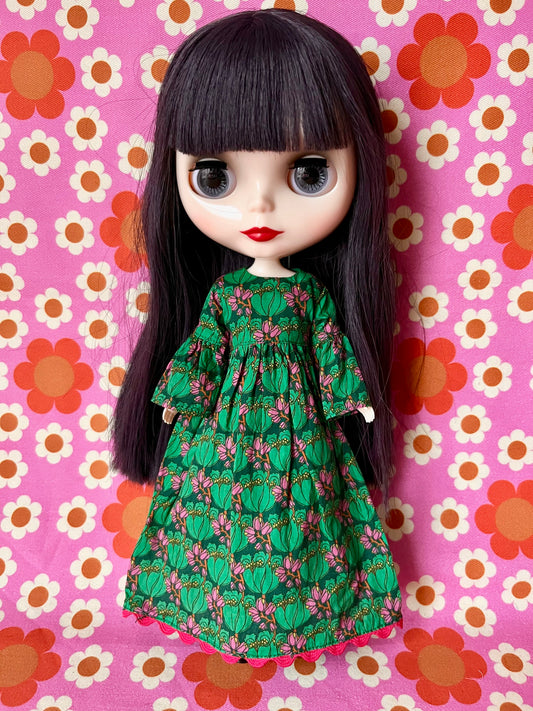 Liberty Tudor Tulip Green  Psychedelic Dress
