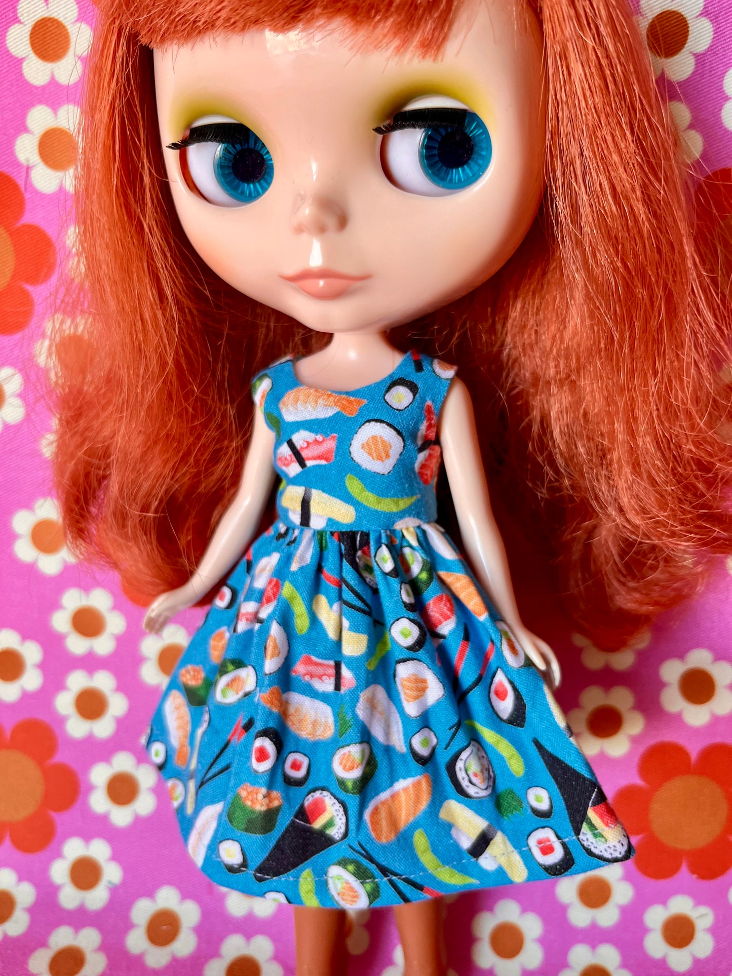 Sushi Summer Simple Sleeveless Dress for Blythe