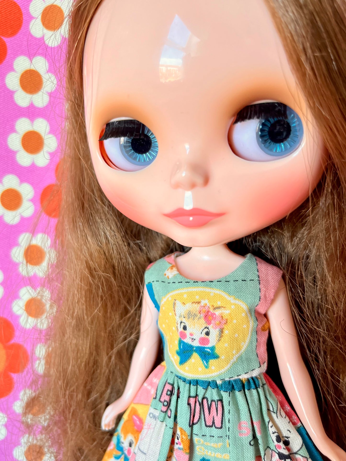 White Cat Summer Simple Sleeveless Dress for Blythe