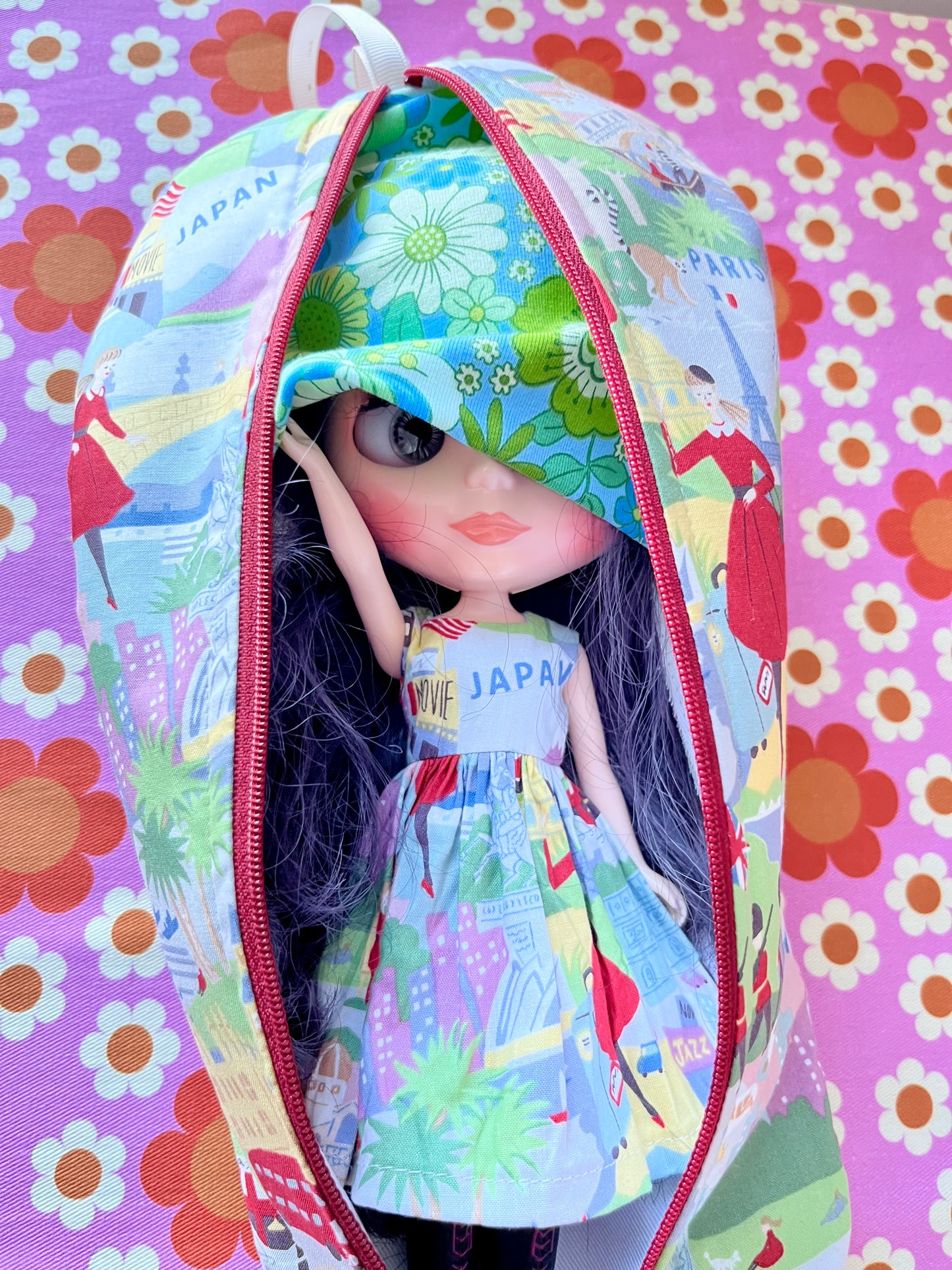 Travel Dress & Matching Carry Case for Neo-Blythe size Doll Japan