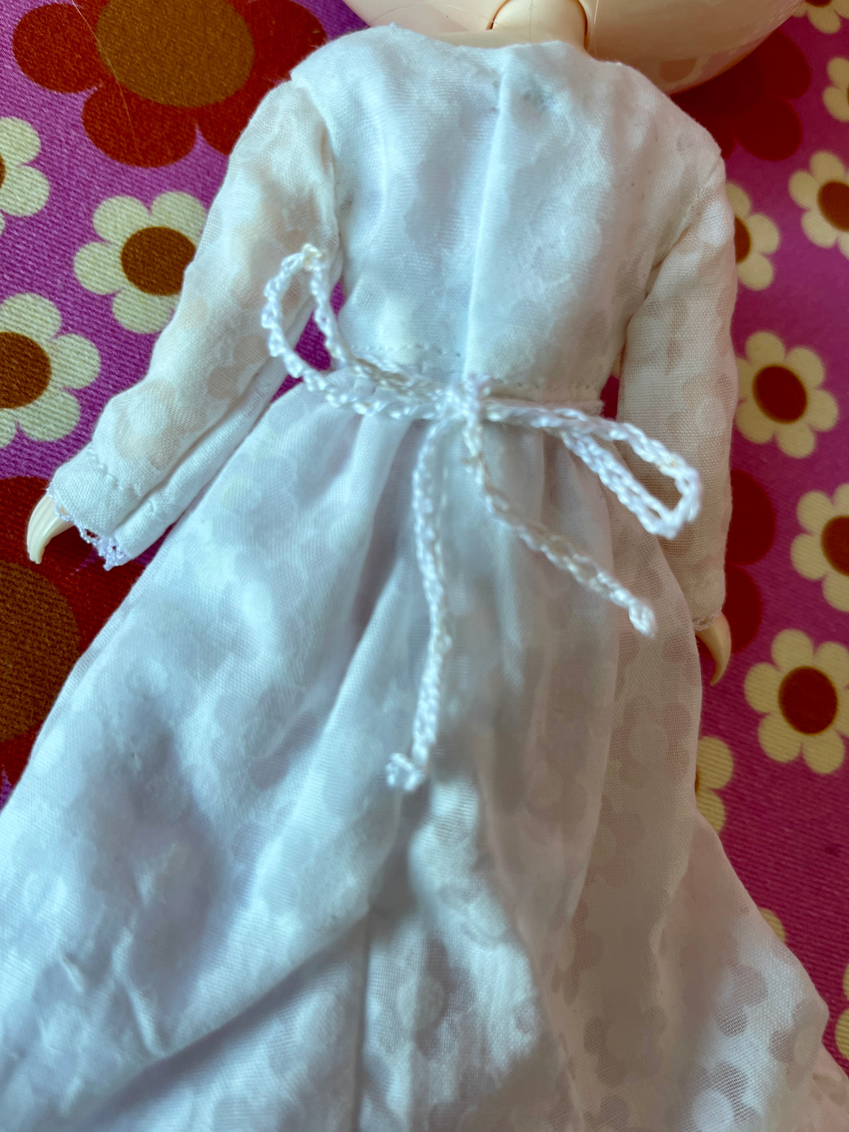 Long White Maypole Dress for Blythe Doll