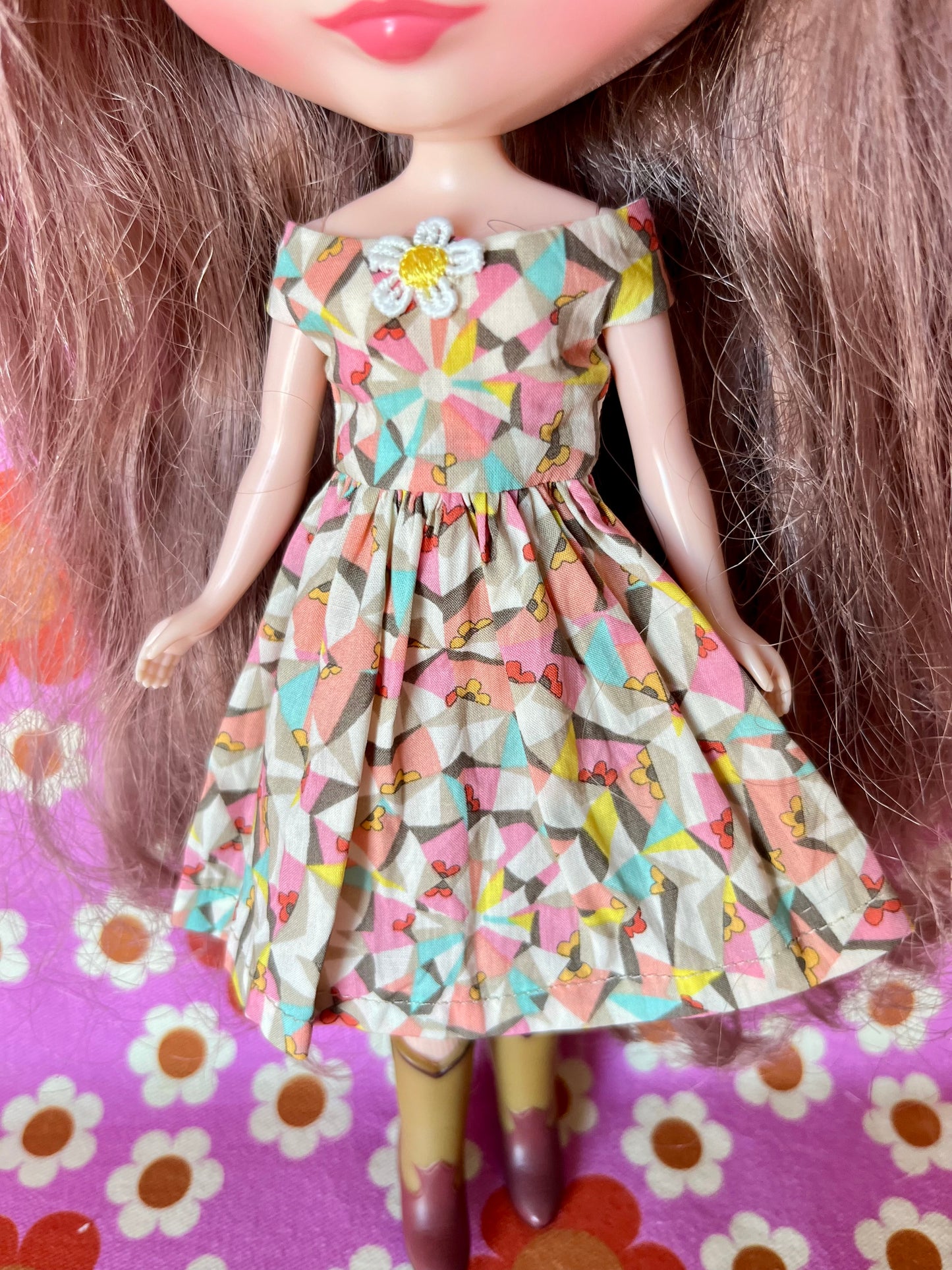 Liberty Off shoulder Sleeve Dress for Blythe Doll