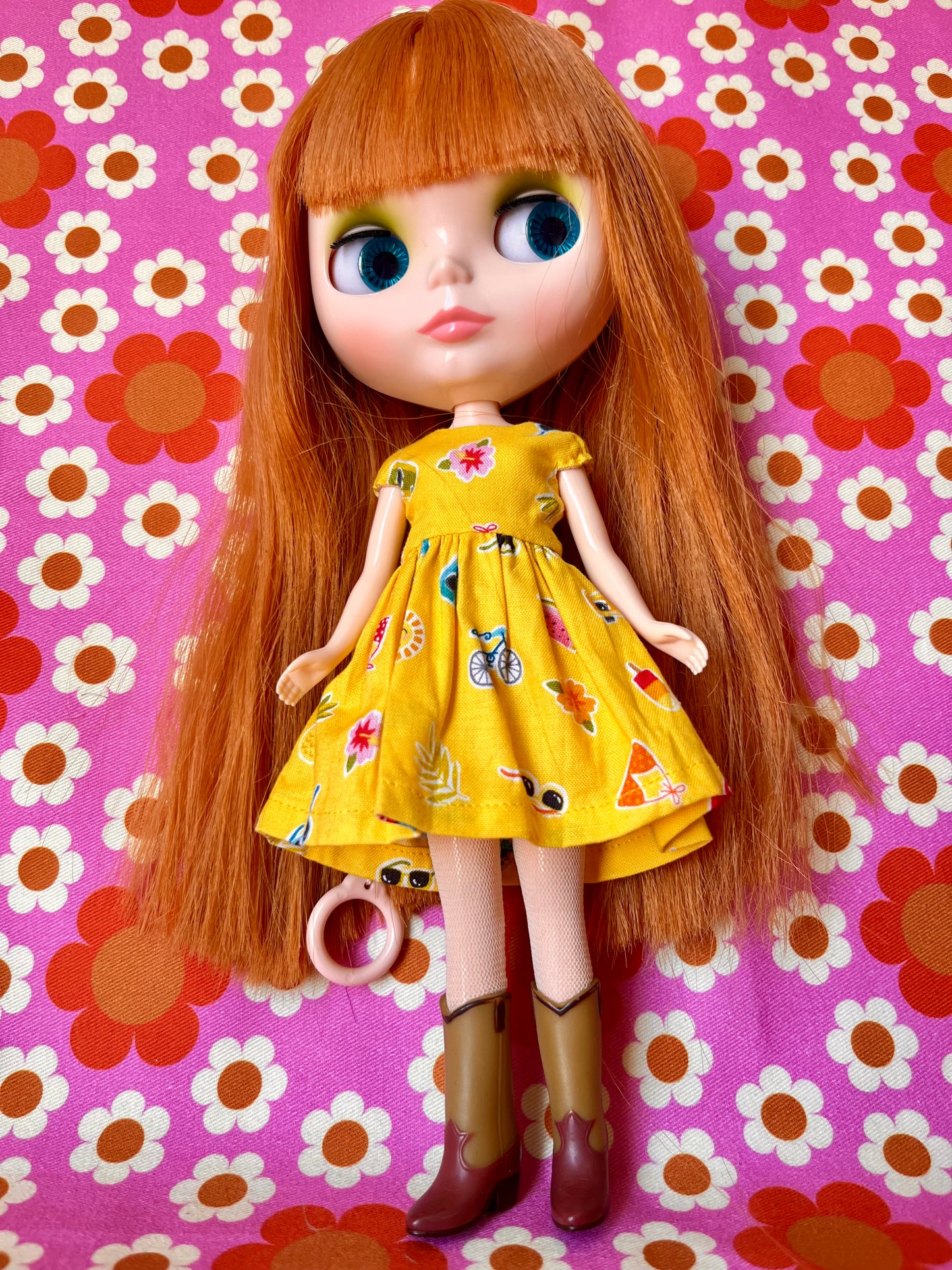 Summer Cap Sleeve Dress for Blythe Doll
