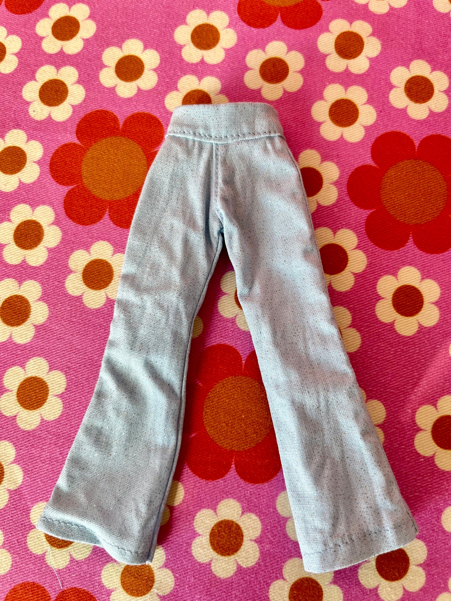 Blue Glitter Sparkle Flared Jeans Trousers for Blythe Doll Limited!