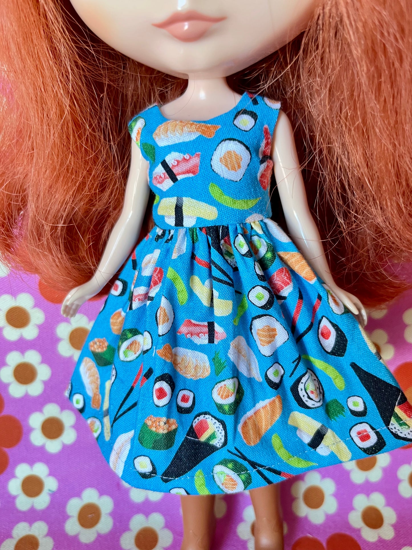 Sushi Summer Simple Sleeveless Dress for Blythe