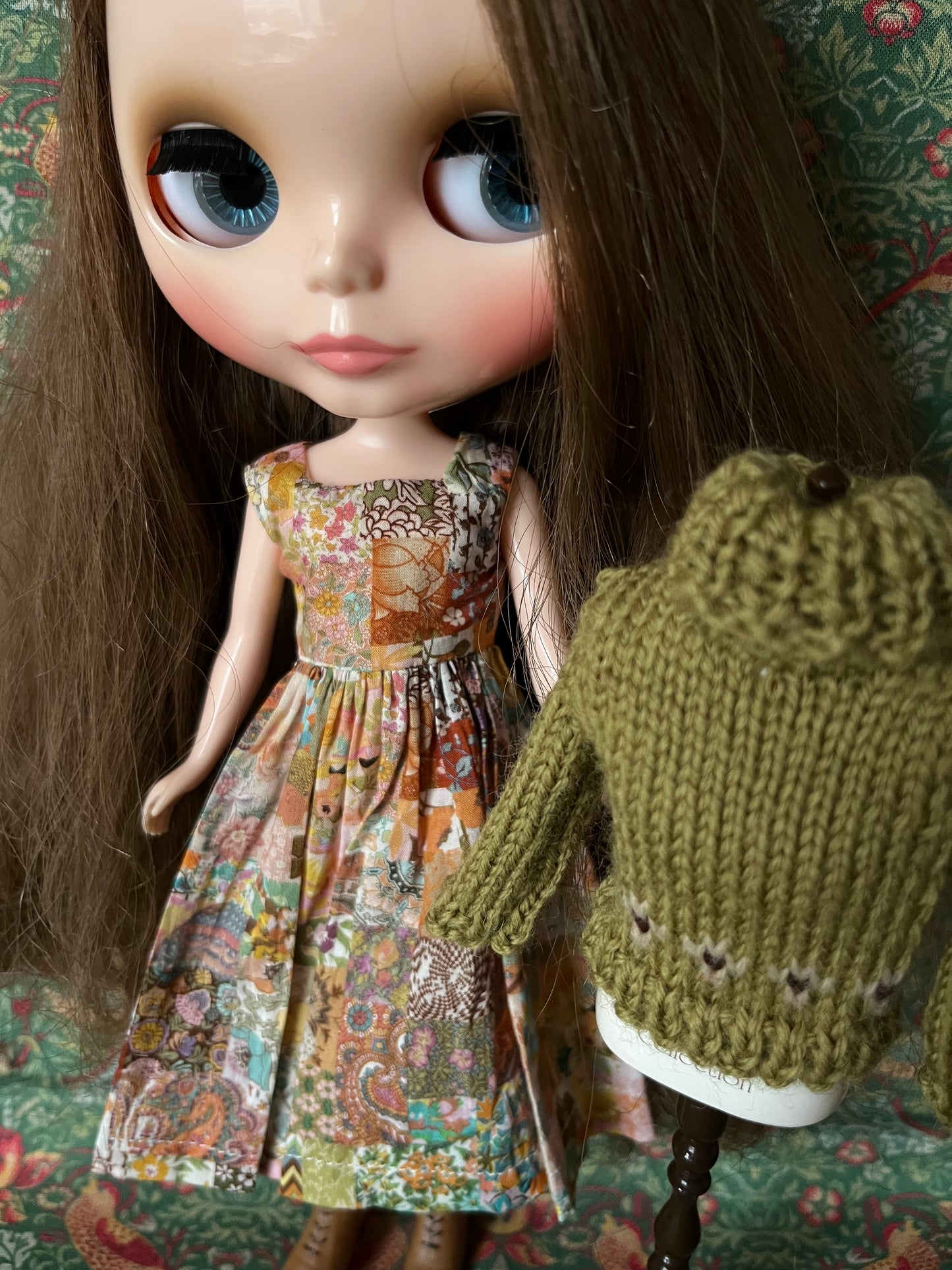 Liberty Dress & Daisy Sweater Set for Blythe Doll