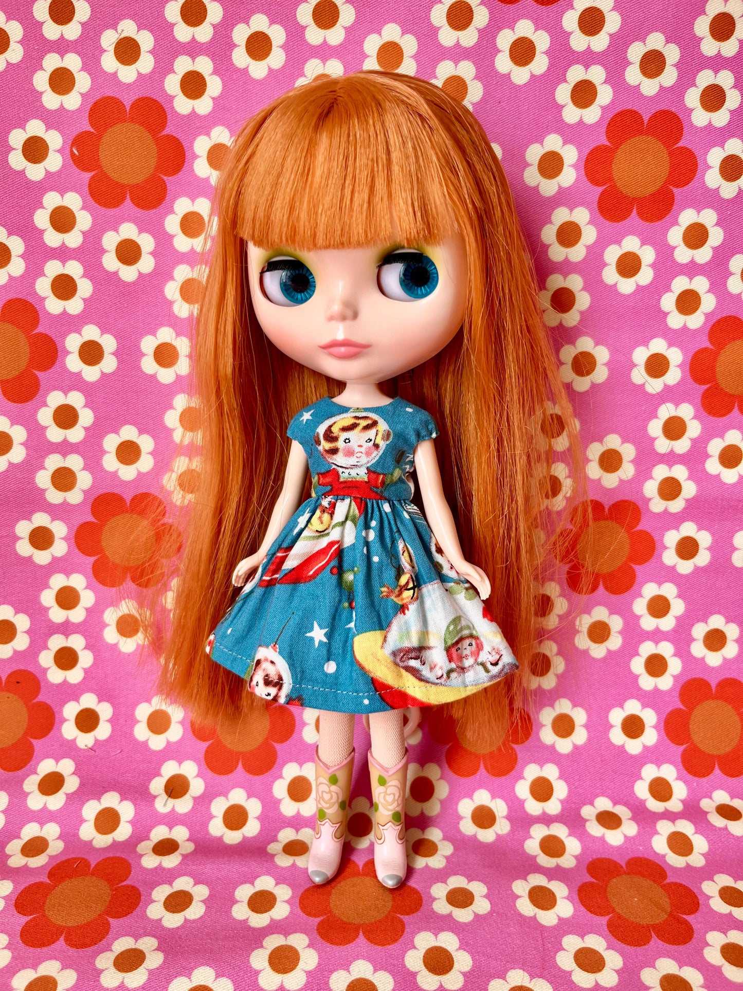 Rocket Rascals Summer Cap Sleeve Dress for Blythe Doll
