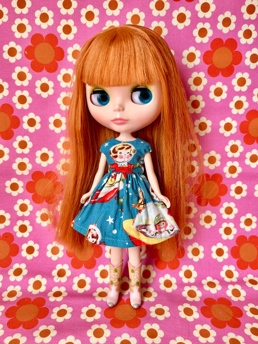 Rocket Rascals Summer Cap Sleeve Dress for Blythe Doll