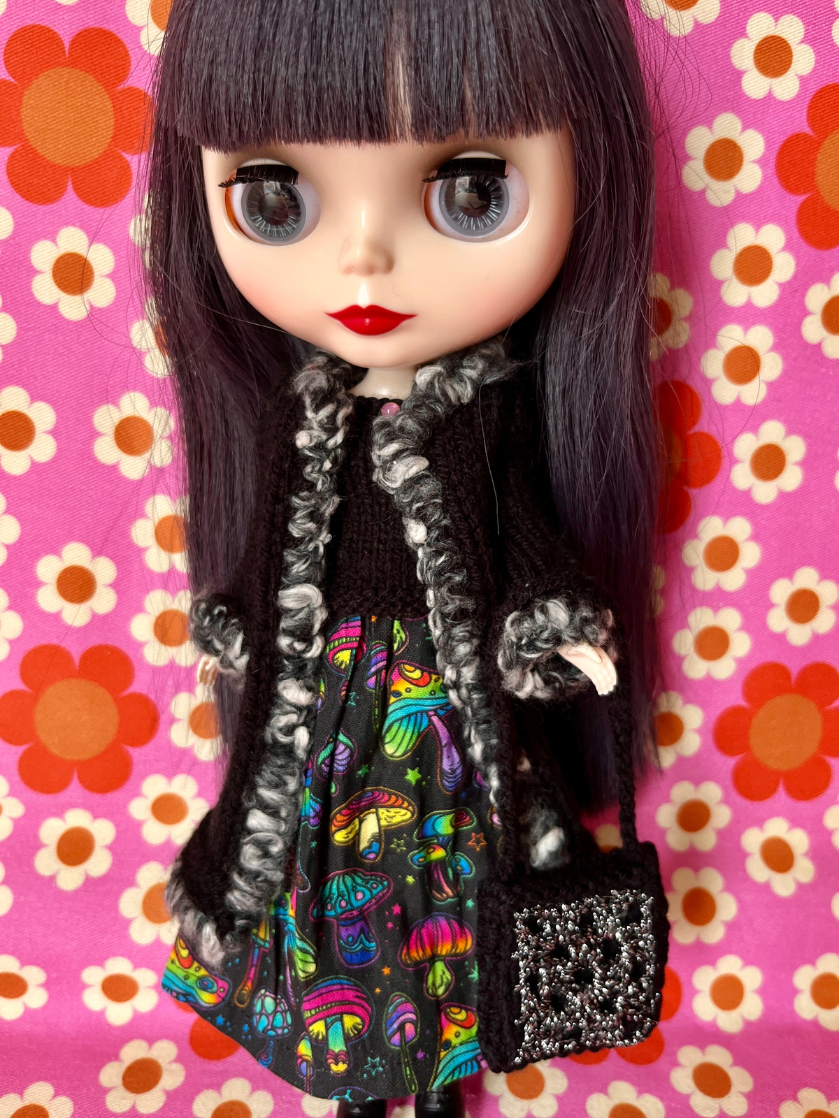 Halloween Edition 4 Piece Set: Coat, Skirt, Sweater, Bag (Boucle Trim)