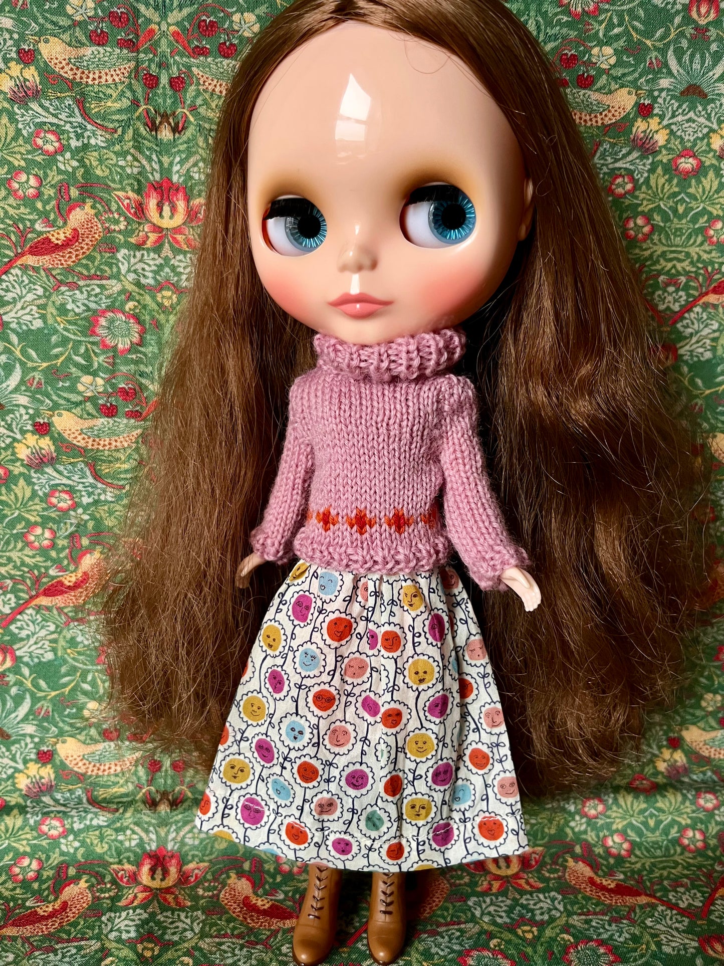 Liberty Dress & Daisy Sweater Set for Blythe Doll
