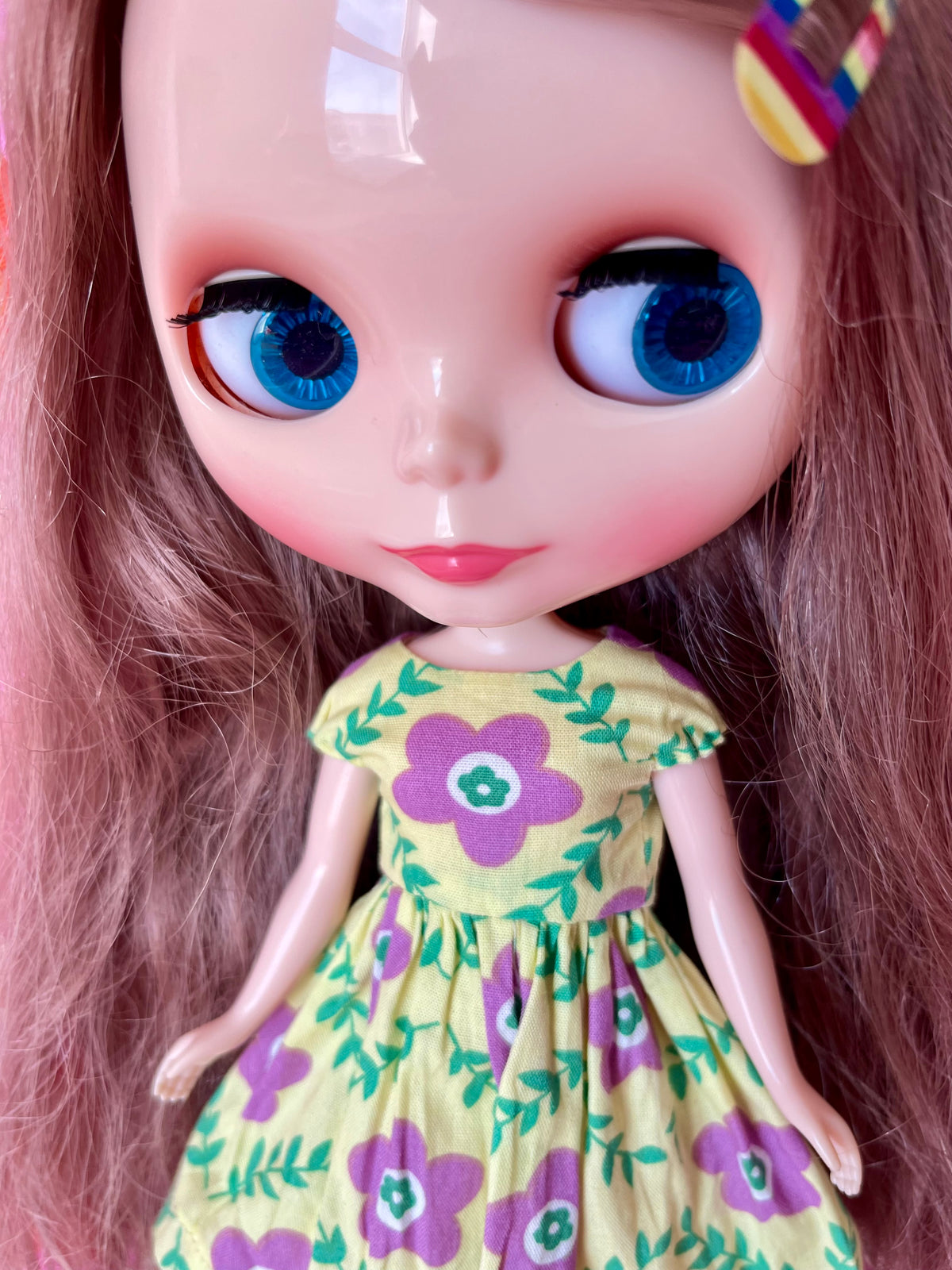 Yellow Daisy Summer Cap Sleeve Dress for Blythe Doll