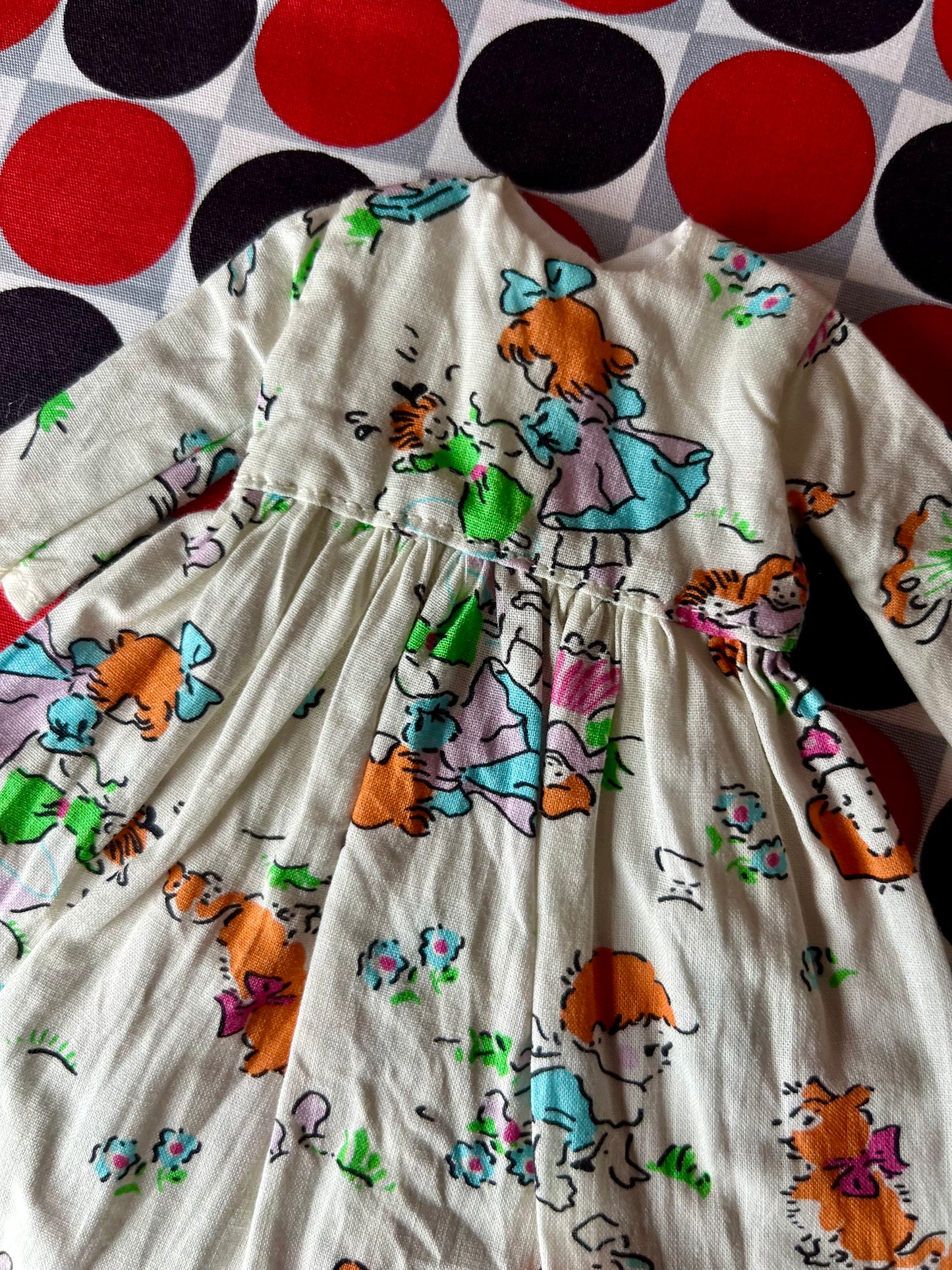 Sale Japanese Kawaii DollPrint Dress Vintage Illustrations