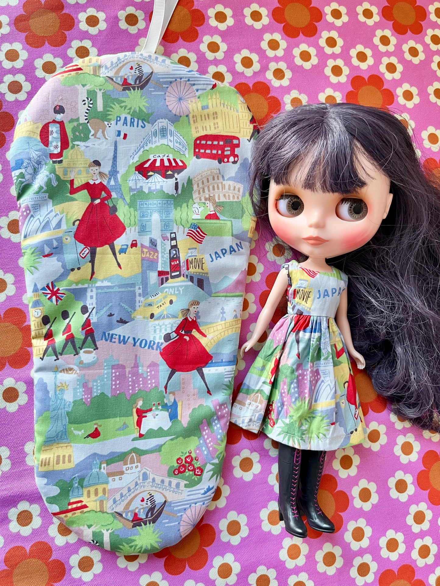 Travel Dress & Matching Carry Case for Neo-Blythe size Doll Japan