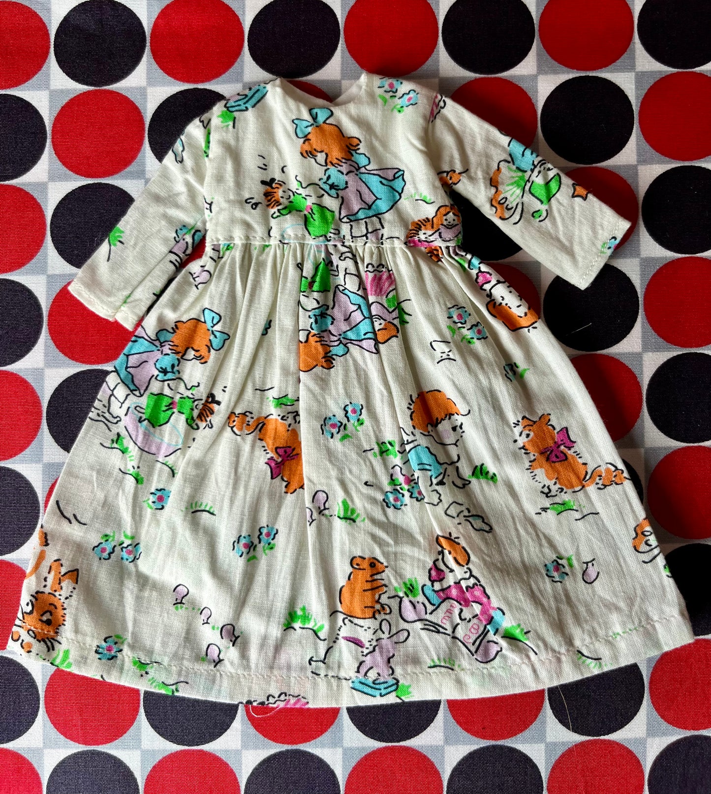 Sale Japanese Kawaii DollPrint Dress Vintage Illustrations