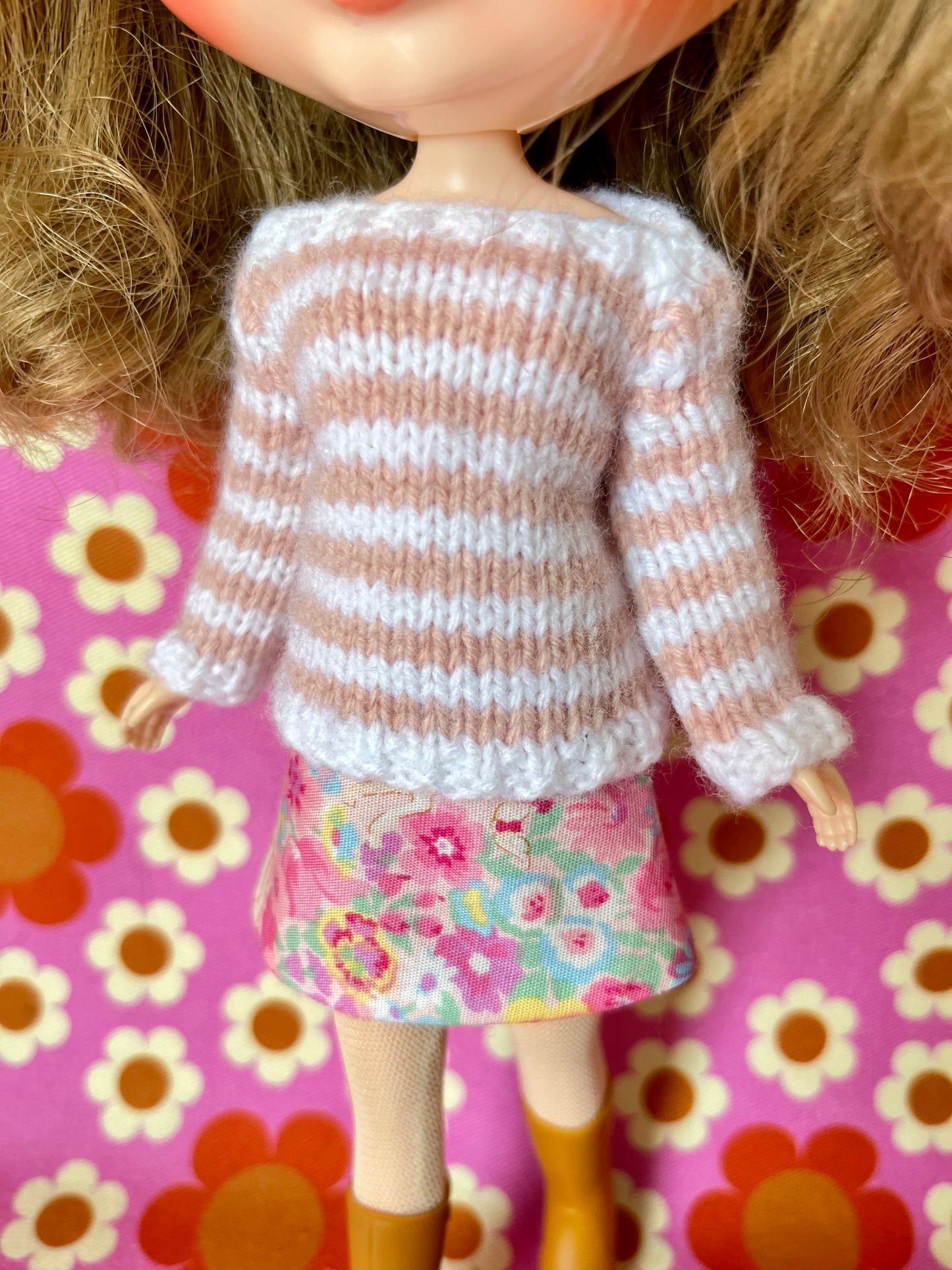 Breton Sweater & Skirt for Blythe Doll