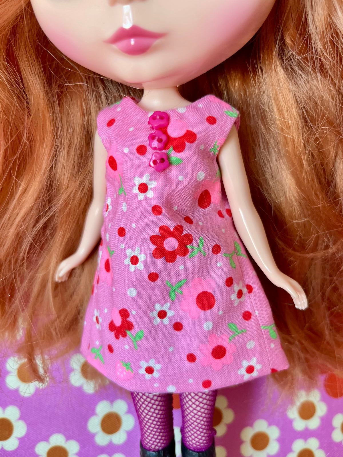 Pink Daisy Print Mod Cilla Shift dress