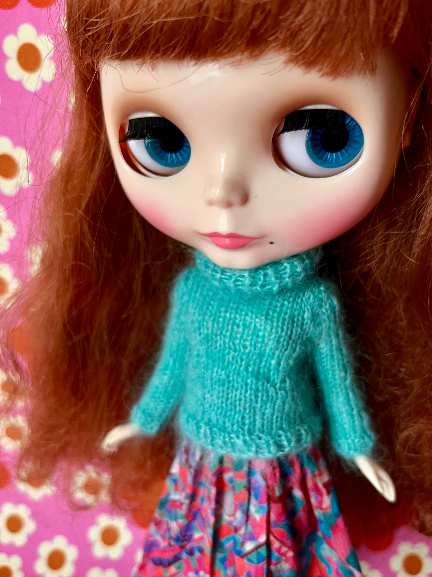 Liberty Skirt & Mohair Sweater Set for Blythe Doll