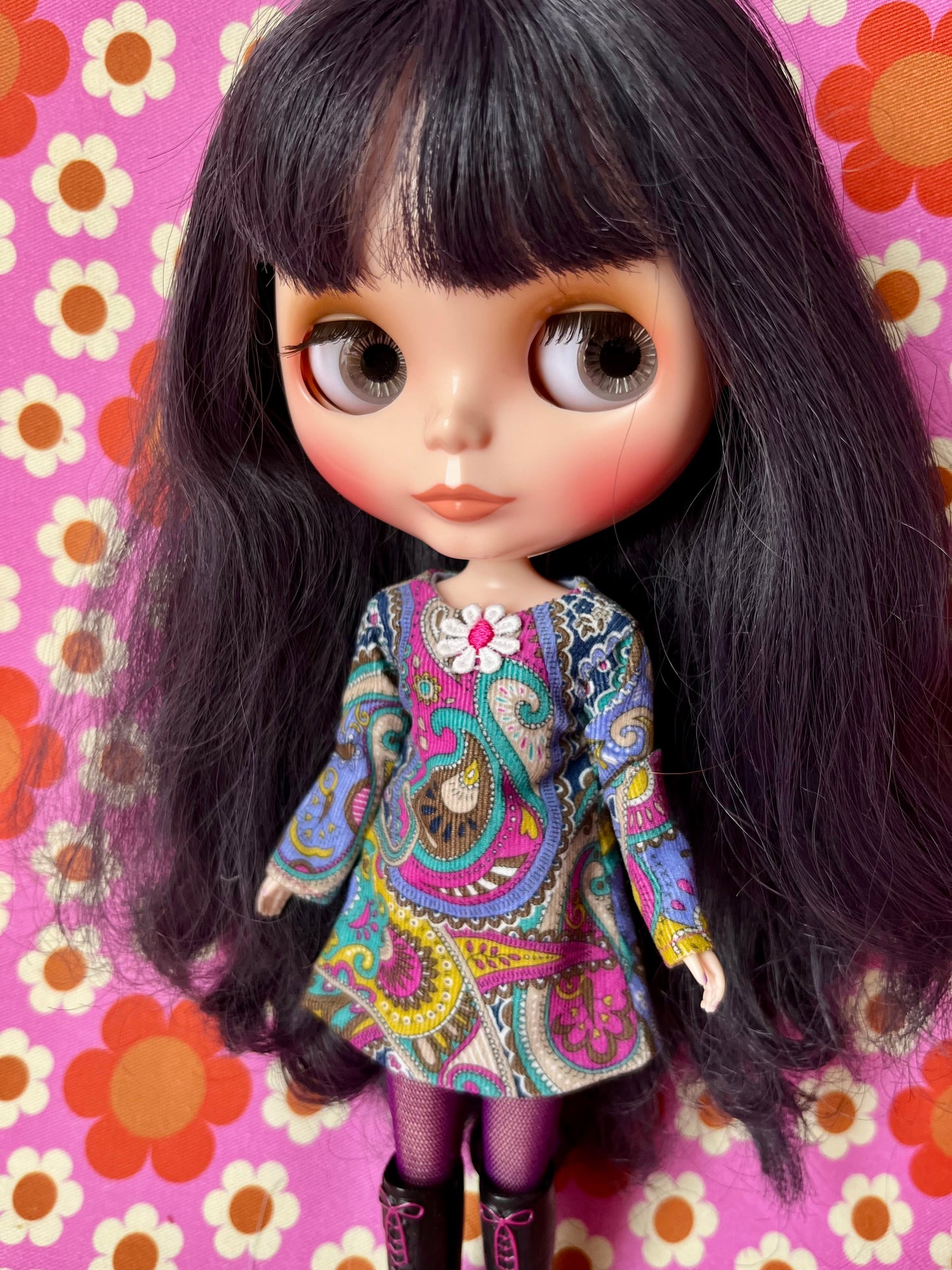 Liberty Corduroy Shift dress with sleeves & Bag which opens