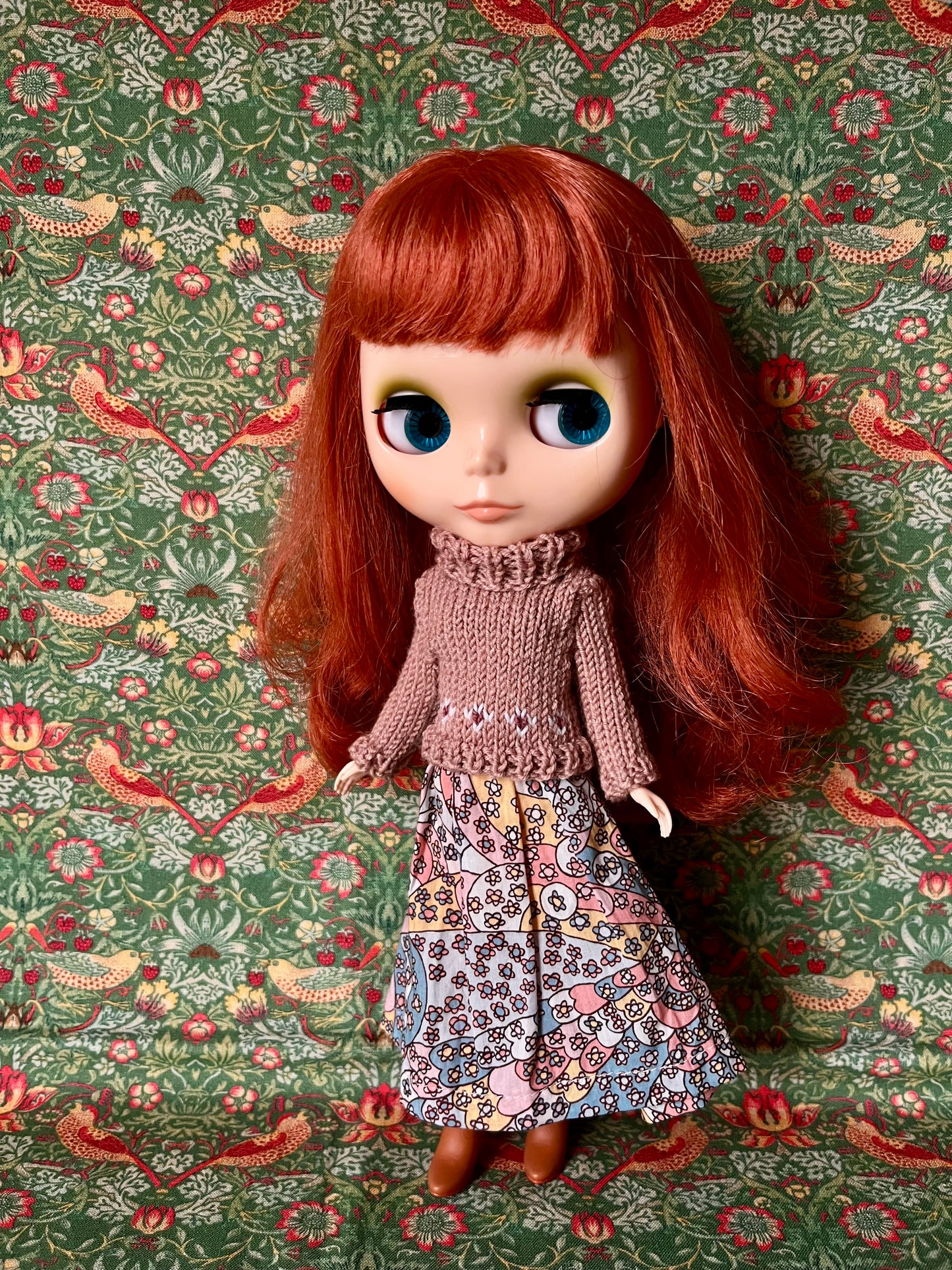 Liberty Dress & Daisy Sweater Set for Blythe Doll