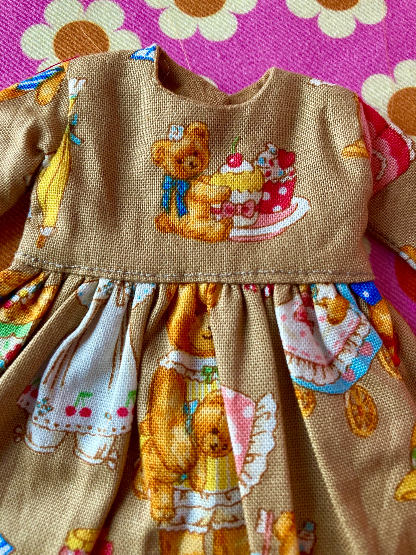 Brown Teddy Dress for Blythe Doll