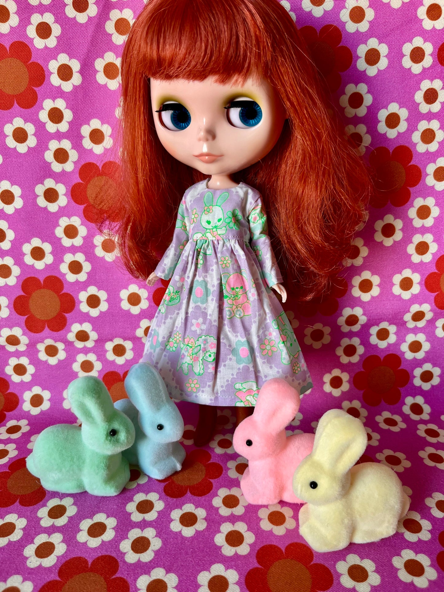 Lilac Easter Bunny Family Dress for Blythe Doll
