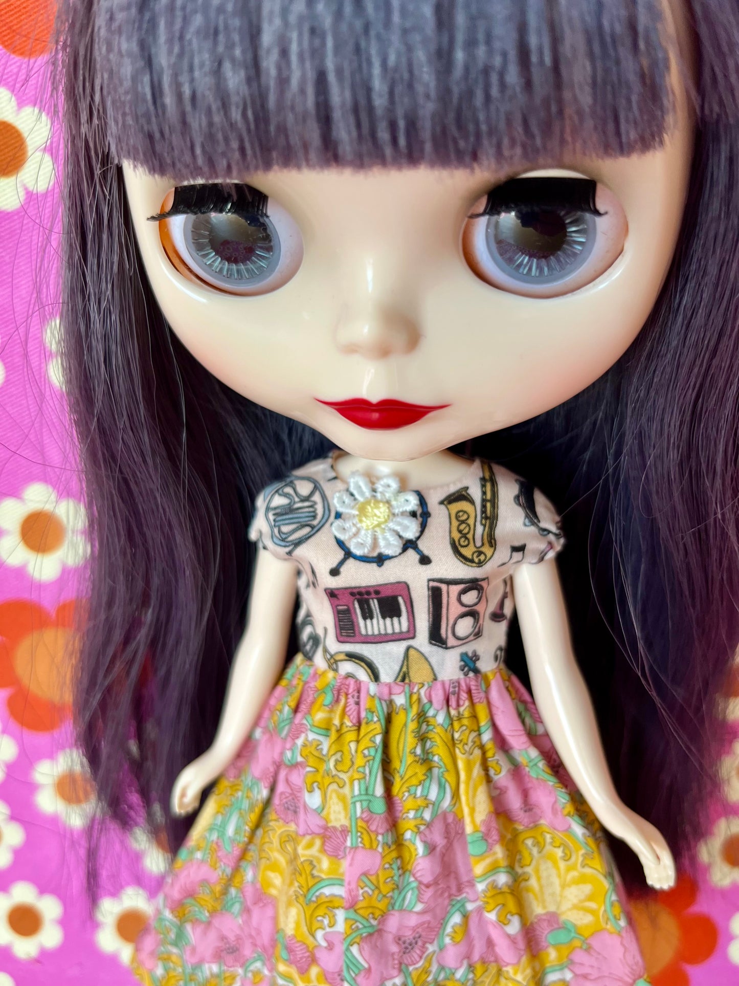 Liberty Cap Sleeve Dress for Blythe Doll
