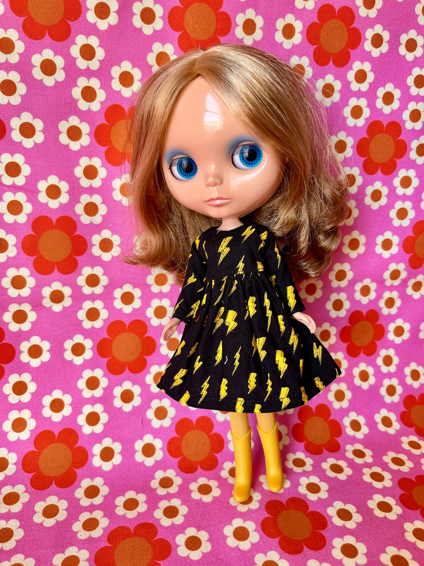 Rock & Roll Long Sleeve Dress for Blythe Doll