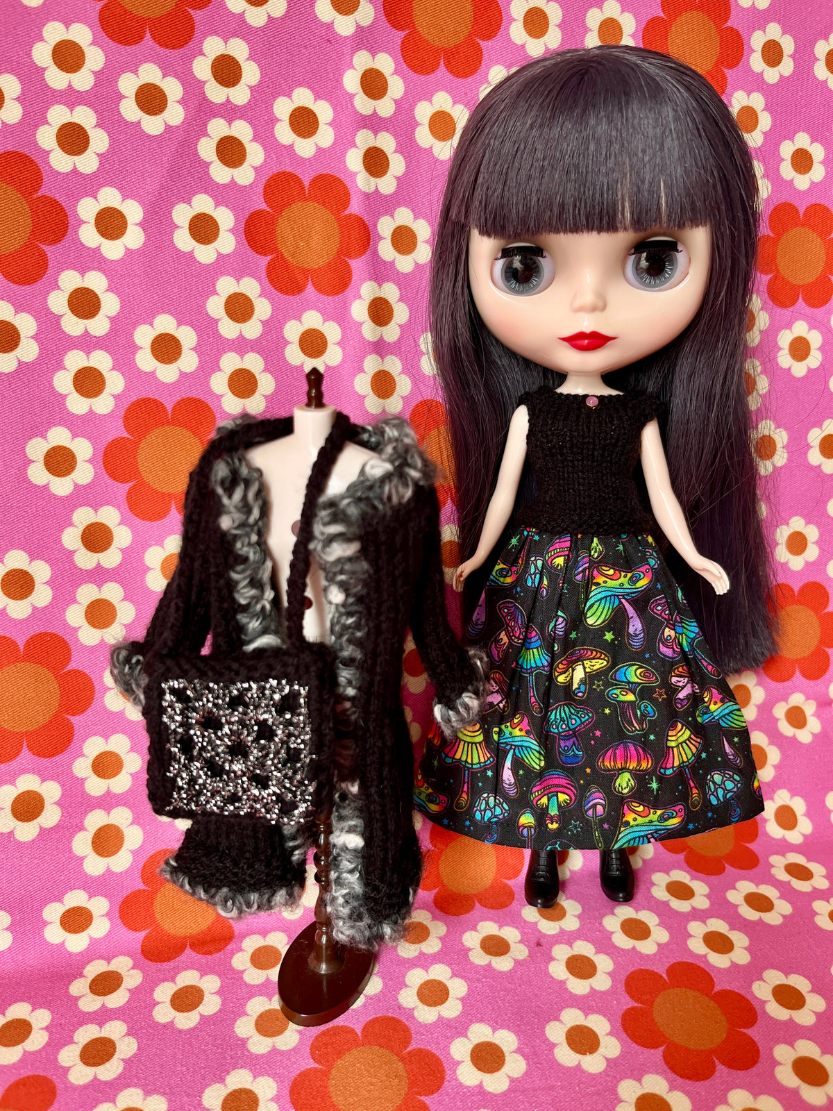 Halloween Edition 4 Piece Set: Coat, Skirt, Sweater, Bag (Boucle Trim)
