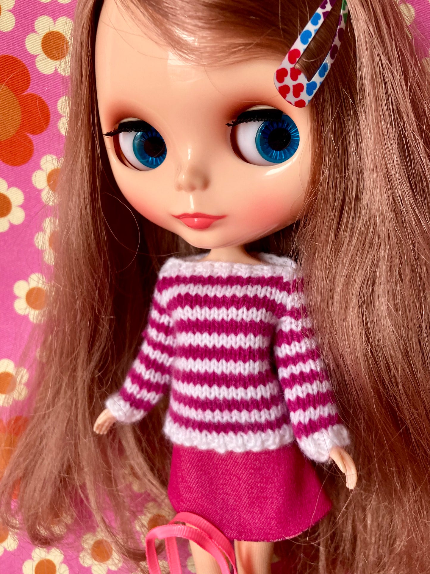 Breton Sweater, Skirt & Bag for Blythe Doll