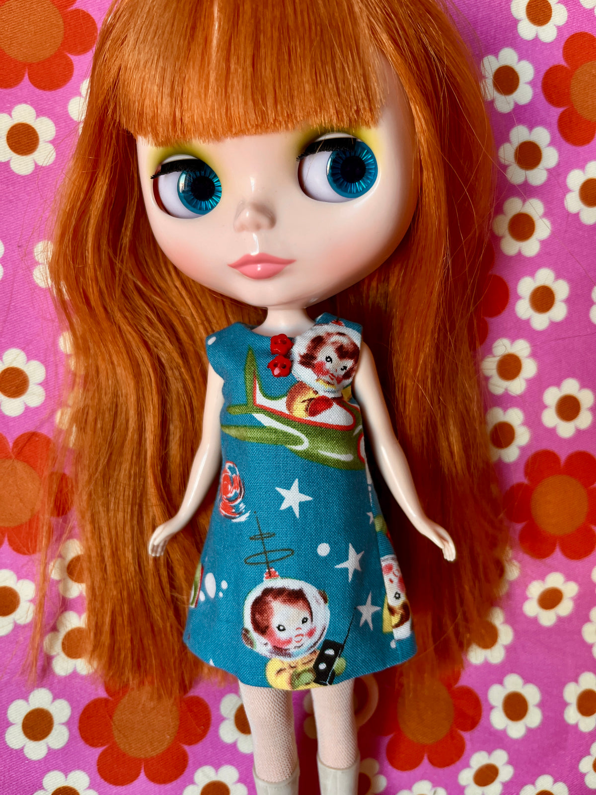 Rocket Rascals Print Mod Cilla Shift dress