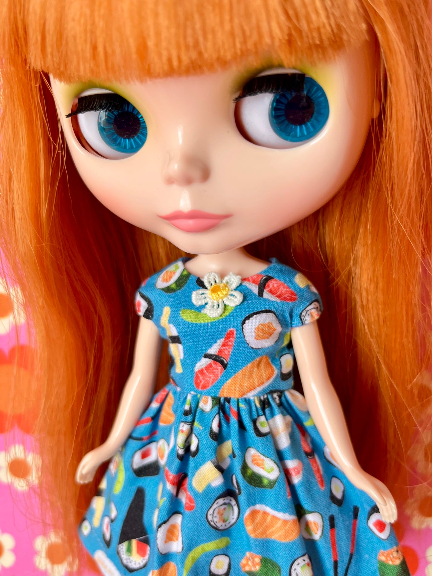 Sushi Summer Cap Sleeve Dress for Blythe Doll