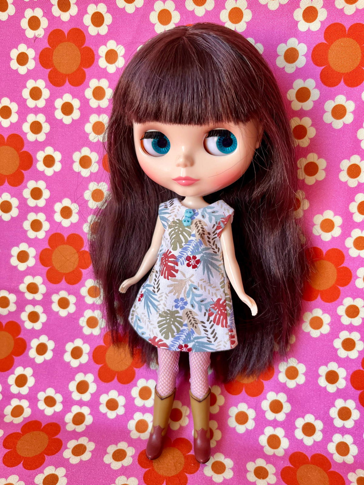 Palm Leaf Print Mod Cilla Shift dress