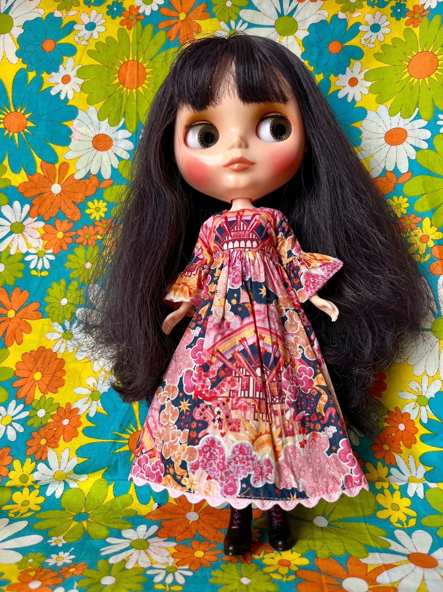 Liberty Magical Mysteey Tour Rainbow Psychedelic Dress