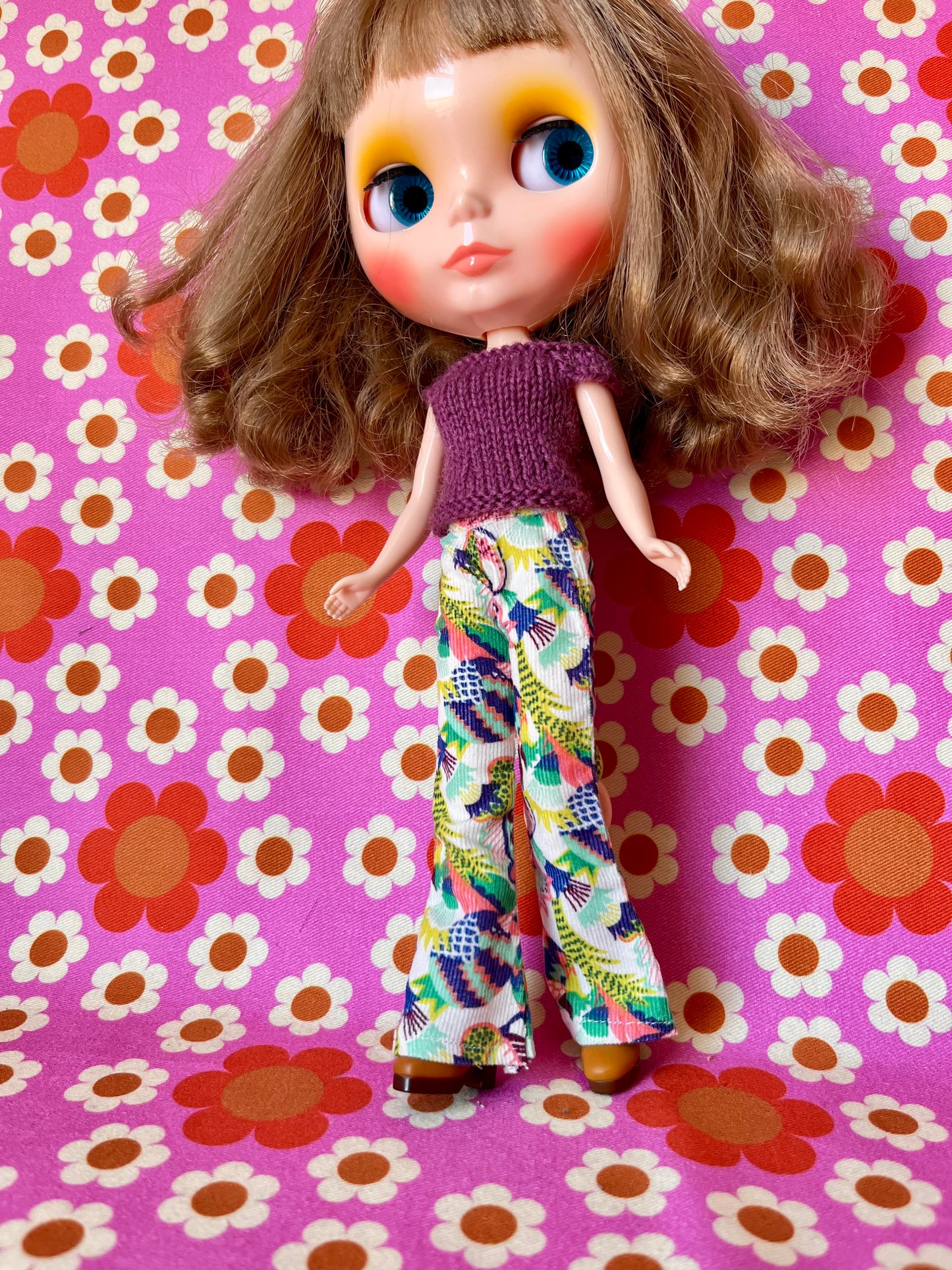 Liberty  Flared Jeans Corduroy Trousers for Blythe Doll